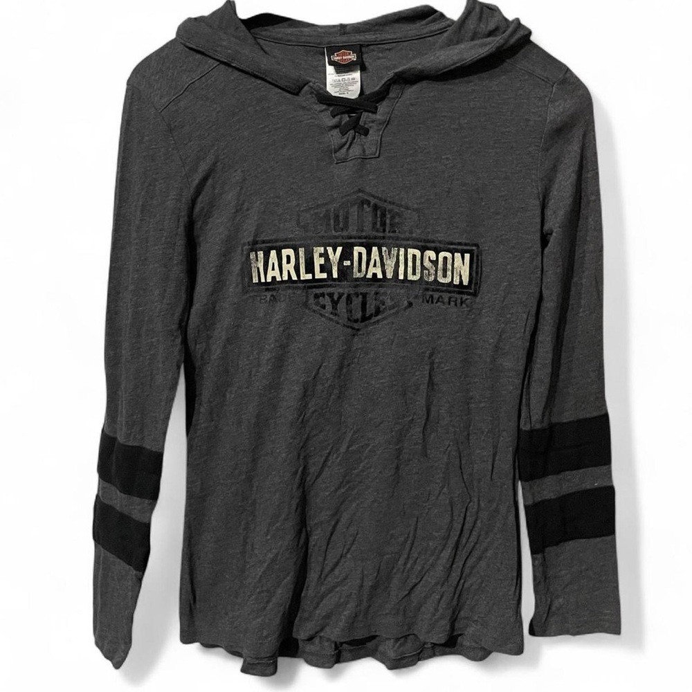 Harley-Davidson Women’s Long-Sleeve Hooded T-Shirt – Size Small